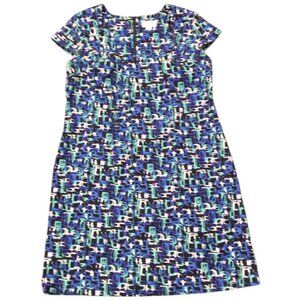 Cap Sleeve Geometric Pattern Midi Dress